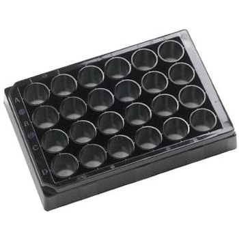 テストプレート 24well 平底 P.S製 クリアボトム ブラック 303008シリーズ Porvair