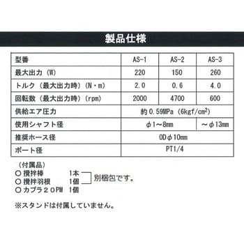 エアー撹拌機 ASシリーズ アズワン 撹拌機器 【通販モノタロウ】