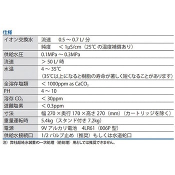 イオン交換水製造装置 ZFDJシリーズ Milli-DIキット Merck(メルクミリポア)