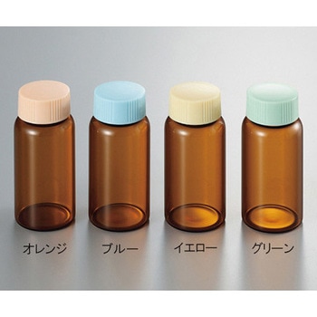 CCスクリュー管 褐色 ブルーキャップ マルエム[理化学・容器]