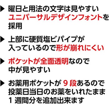 おくすりカレンダー 9段タイプ スカイブルー 金鵄製作所