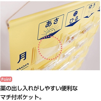 おくすりカレンダー 7段タイプ イエロー 金鵄製作所