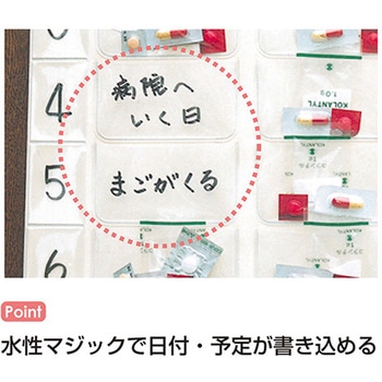 週間投薬カレンダー 2週間(1日4回用) 金鵄製作所