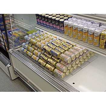 ステンレス350ml缶前出し什器2段 河淳