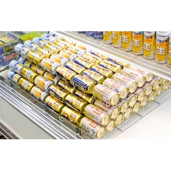 ステンレス500ml缶前出し什器2段 河淳 ネット什器 【通販