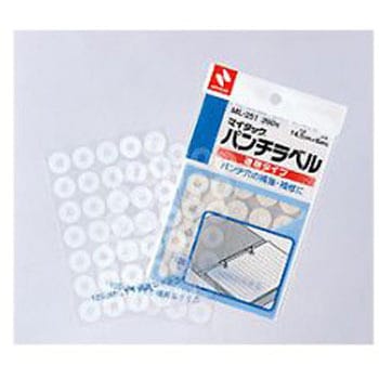 Φ 6mm/ 280片 パンチラベル 透明/8枚 エスコ