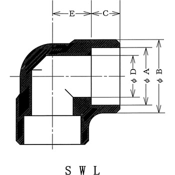 SUS SWL S/80 40A ステンレス鋼製高圧90°差込溶接形エルボ 1個 ヤマト