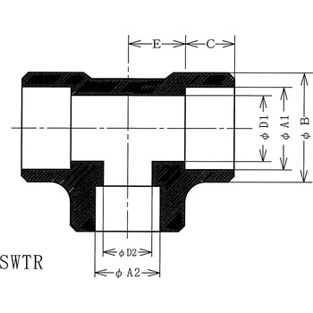 ステンレス鋼製高圧差込溶接形異径チーズ ヤマト特殊鋼