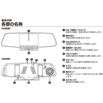 液晶ディスプレイ付きミラー型ドライブレコーダー エンプレイス
