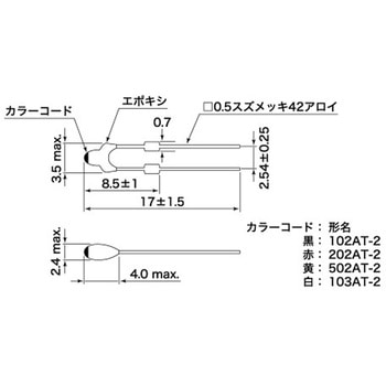 サーミスタ NTC 5kΩ 1袋 10個入 SEMITEC
