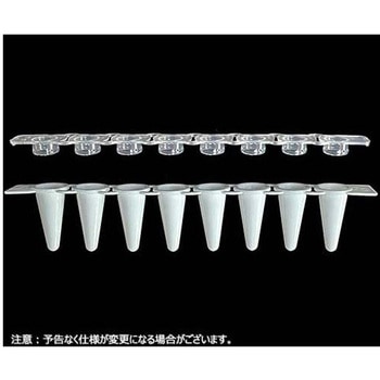 0.1mL 8連ロープロファイルチューブ 白色薄壁タイプ，8連クリアキャップ PCR-0108LP-TCP-Wシリーズ Novas Bio
