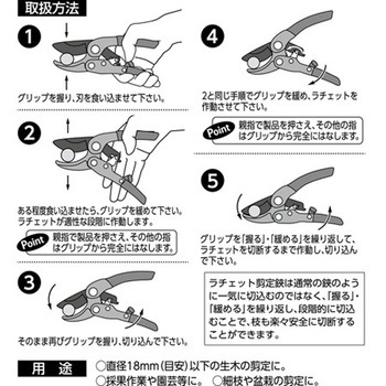 4段ラチェット式 スムーズ剪定ハサミ セーブインダストリー