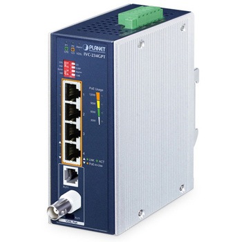 産業用エクステンダー 4ポート10/100/1000T 802.3at PoE+からVDSL2 PLANET Technology