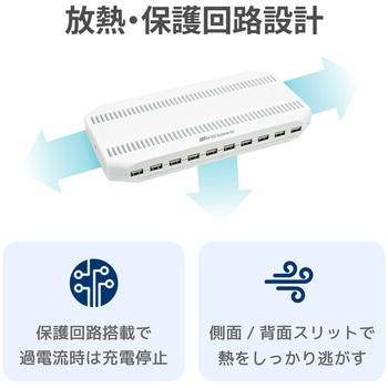 USB充電ステーション 10ポート96W ラトックシステム
