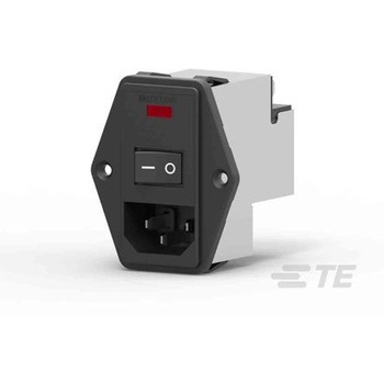 EMIフィルタ 電源ラインフィルタ ノイズフィルタ 10A フランジマウント 0.005 mA Single Stage TE CONNECTIVITY