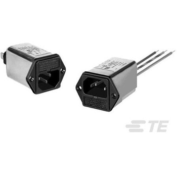 EMIフィルタ 電源ラインフィルタ ノイズフィルタ 6A フランジマウント <0.5 mA TE CONNECTIVITY