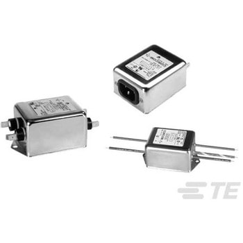 EMIフィルタ 電源ラインフィルタ ノイズフィルタ 単相 10A フランジマウント TE CONNECTIVITY