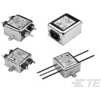 EMIフィルタ 電源ラインフィルタ ノイズフィルタ 単相 5A フランジマウント TE CONNECTIVITY