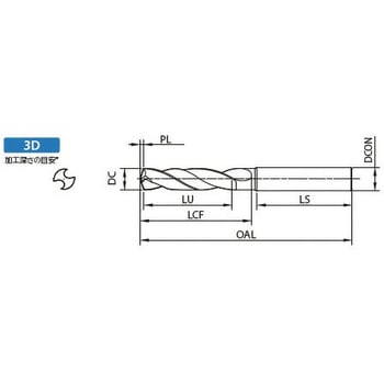 KDA0970X03S100N 高能率 超硬コーティングソリッドドリル KDA (3D