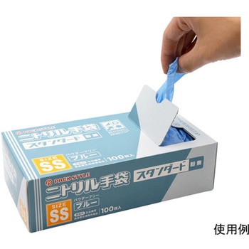 PSニトリル手袋 スタンダード 青・粉無 SS 100枚×30パック入 PackStyle(パックスタイル)