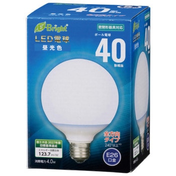 LEDボール電球 E26 40形 全方向 オーム電機