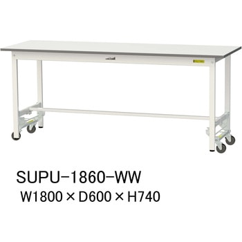 軽量作業台/耐荷重150kg_ワンタッチ移動H740_ワークテーブル150シリーズ 山金工業