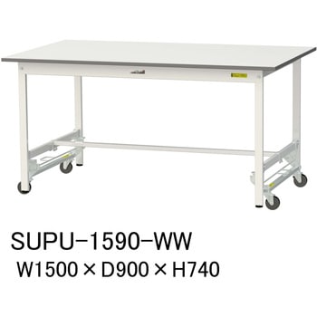 軽量作業台/耐荷重150kg_ワンタッチ移動H740_ワークテーブル150シリーズ 山金工業