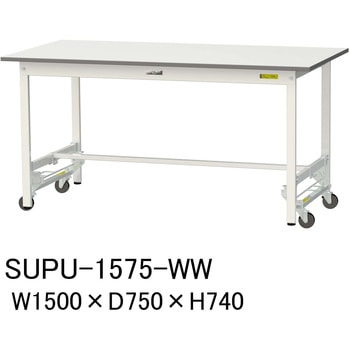 軽量作業台/耐荷重150kg_ワンタッチ移動H740_ワークテーブル150シリーズ 山金工業