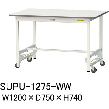 軽量作業台/耐荷重150kg_ワンタッチ移動H740_ワークテーブル150シリーズ 山金工業