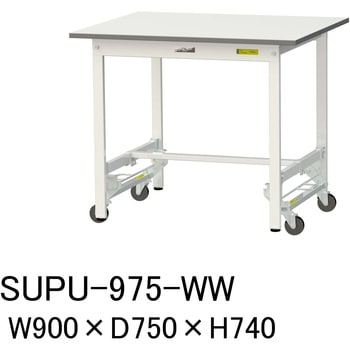 軽量作業台/耐荷重150kg_ワンタッチ移動H740_ワークテーブル150シリーズ 山金工業