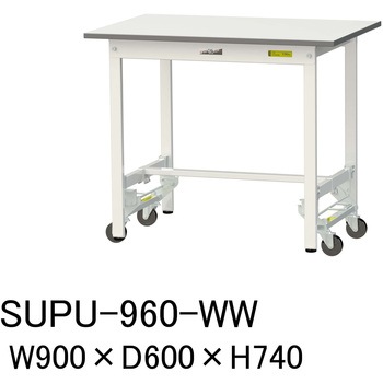 軽量作業台/耐荷重150kg_ワンタッチ移動H740_ワークテーブル150シリーズ 山金工業