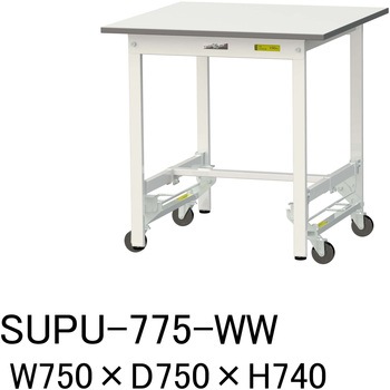 軽量作業台/耐荷重150kg_ワンタッチ移動H740_ワークテーブル150シリーズ 山金工業