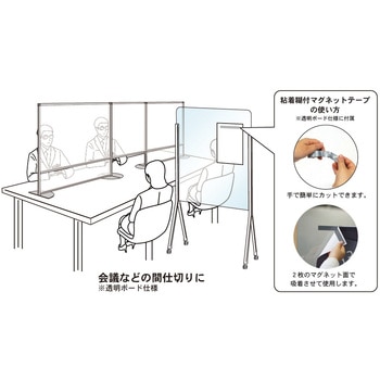 木製脚透明ボード 馬印