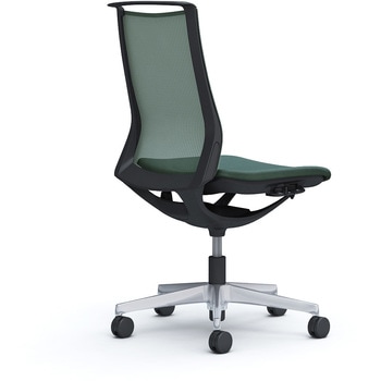 モード メッシュタイプ 肘なし ミドルバック ブラック 5本脚 樹脂フレーム ブラックボディ インターロック オカムラ(岡村製作所)