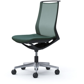 モード メッシュタイプ 肘なし ミドルバック ブラック 5本脚 樹脂フレーム ブラックボディ インターロック オカムラ(岡村製作所)