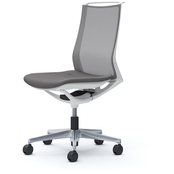 モード メッシュタイプ 肘なし ミドルバック ホワイト 5本脚 樹脂フレーム ホワイトボディ インターロック - オカムラ(岡村製作所)