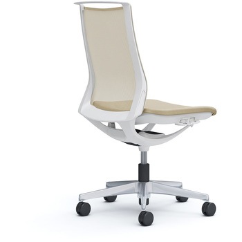 モード メッシュタイプ 肘なし ミドルバック ホワイト 5本脚 樹脂フレーム ホワイトボディ インターロック - オカムラ(岡村製作所)