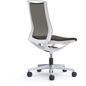 モード メッシュタイプ 肘なし ミドルバック ホワイト 5本脚 樹脂フレーム ホワイトボディ インターロック - オカムラ(岡村製作所)