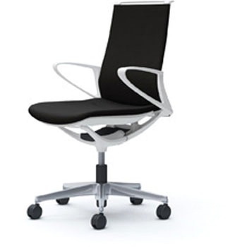 モード 樹脂肘 ホワイトフレーム プレーンクロス オカムラ(岡村製作所)