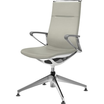 モード ハイバック アルミ肘 ホワイトボディ 4本脚オートリターン アルミフレーム 革張り オカムラ(岡村製作所)