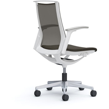 モード メッシュタイプ 可動肘 ミドルバック ホワイト 5本脚 樹脂フレーム ホワイトボディ インターロック オカムラ(岡村製作所)