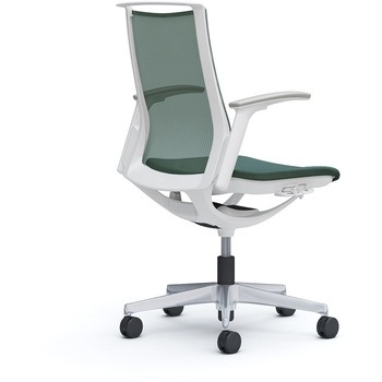 モード メッシュタイプ 可動肘 ミドルバック ホワイト 5本脚 樹脂フレーム ホワイトボディ インターロック オカムラ(岡村製作所)