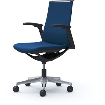 モード ミドルバック 可動肘 ブラックボディ 5本脚 樹脂フレーム ブラックボディ プレーンクロス オカムラ(岡村製作所)