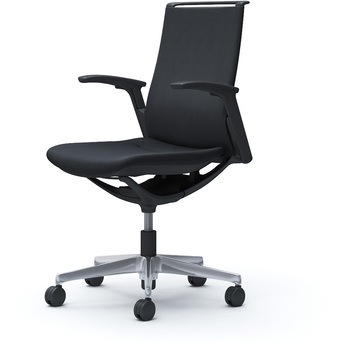 モード ミドルバック 可動肘 ブラックボディ 5本脚 樹脂フレーム ブラックボディ ミックスクロス - オカムラ(岡村製作所)