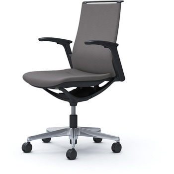 モード ミドルバック 可動肘 ブラックボディ 5本脚 樹脂フレーム ブラックボディ インターロッククロス オカムラ(岡村製作所)