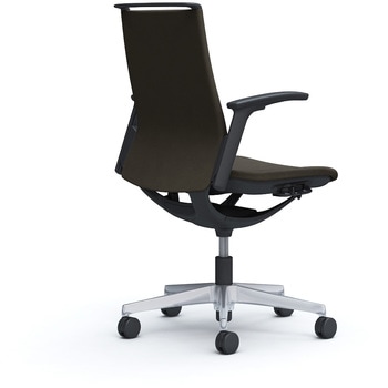 モード ミドルバック 可動肘 ブラックボディ 5本脚 樹脂フレーム ブラックボディ インターロッククロス オカムラ(岡村製作所)