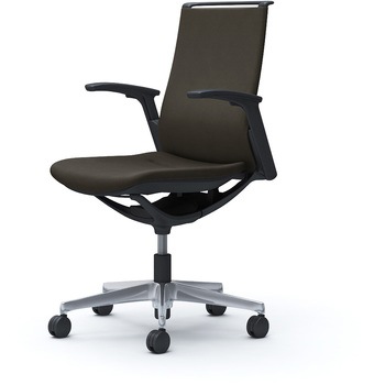 モード ミドルバック 可動肘 ブラックボディ 5本脚 樹脂フレーム ブラックボディ インターロッククロス オカムラ(岡村製作所)