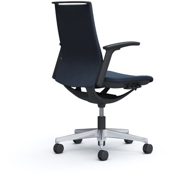 モード ミドルバック 可動肘 ブラックボディ 5本脚 樹脂フレーム ブラックボディ インターロッククロス オカムラ(岡村製作所)