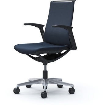 モード ミドルバック 可動肘 ブラックボディ 5本脚 樹脂フレーム ブラックボディ インターロッククロス オカムラ(岡村製作所)