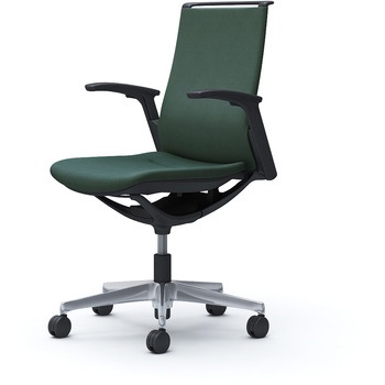 モード ミドルバック 可動肘 ブラックボディ 5本脚 樹脂フレーム ブラックボディ インターロッククロス オカムラ(岡村製作所)